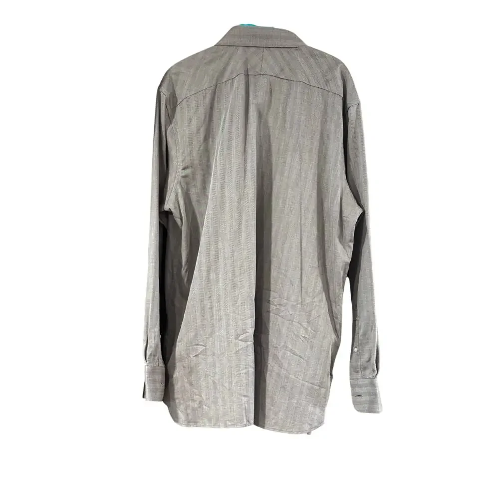 Banana Republic Tailored Slim Fit Cashmere Blend Dress Shirt NWT Men Large Gray